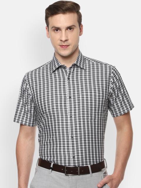 

Van Heusen Men Grey Opaque Checked Formal Shirt