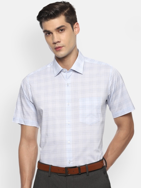 

Van Heusen Men Blue Opaque Checked Formal Shirt