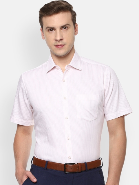 

Van Heusen Men Pink Opaque Striped Formal Shirt