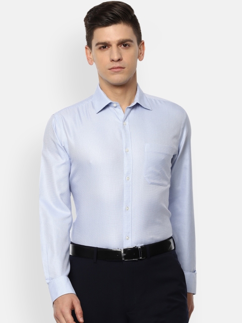 

Van Heusen Men Blue Opaque Pure Cotton Formal Shirt