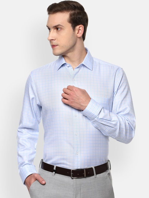 

Van Heusen Men Blue Opaque Checked Formal Shirt