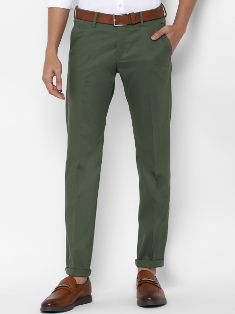 

Allen Solly Men Olive Green Slim Fit Trousers