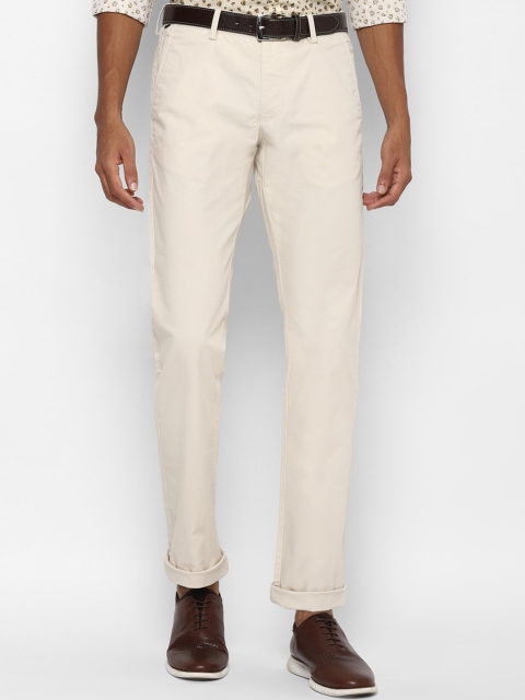 

Allen Solly Men Beige Textured Slim Fit Trousers