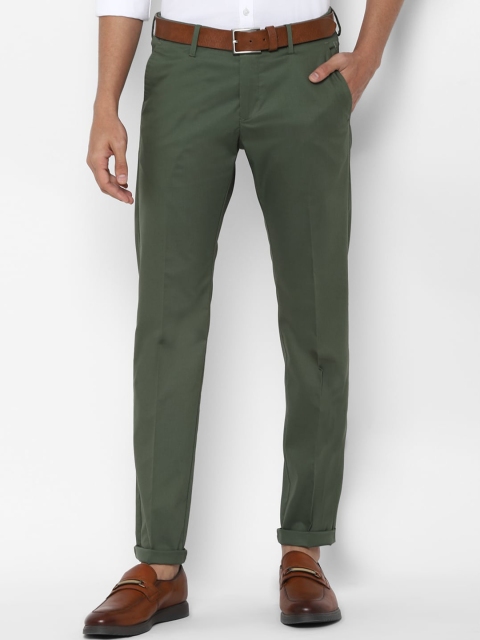 

Allen Solly Men Olive Green Slim Fit Trousers