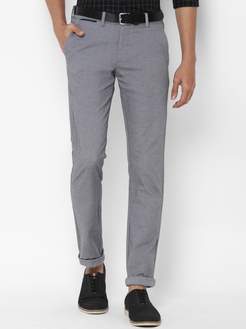 

Allen Solly Men Grey Textured Slim Fit Trousers