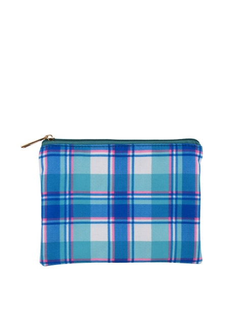 

Doodle Unisex Blue & White Checked Pouch