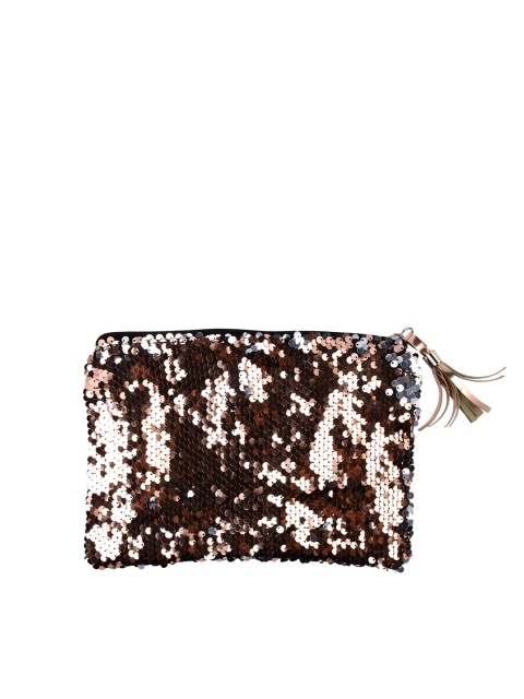 

Doodle Unisex Bronze-Toned & Off White Embellished Two Fold Wallet