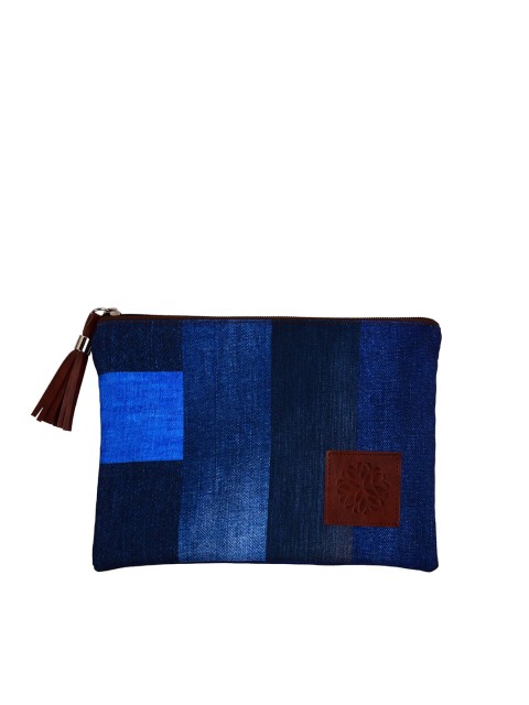 

Doodle Unisex Blue Colourblocked Denim Money Clip