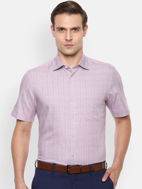 

Louis Philippe Men Purple Opaque Checked Formal Shirt