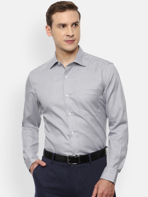 

Louis Philippe Men Grey Opaque Pure Cotton Formal Shirt