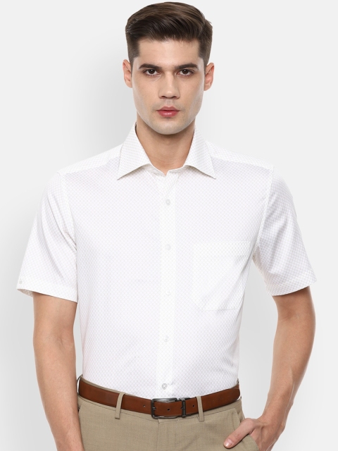 

Louis Philippe Men White Opaque Pure Cotton Formal Shirt