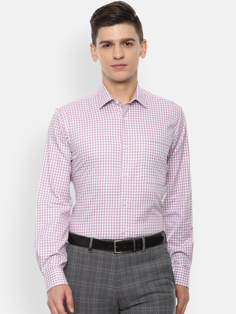 

Louis Philippe Men Purple Slim Fit Opaque Checked Formal Shirt
