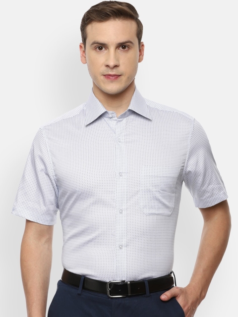 

Louis Philippe Men White Opaque Printed Formal Shirt