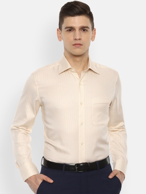 

Louis Philippe Men Beige Opaque Cotton Formal Shirt