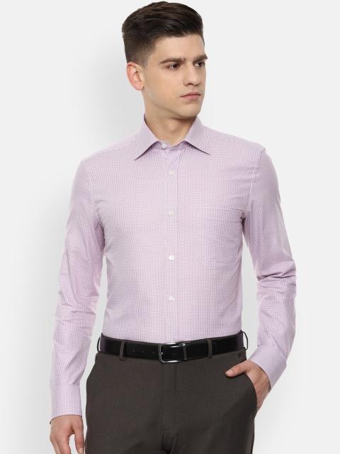 

Louis Philippe Men Purple Micro Checks Opaque Checked Formal Shirt