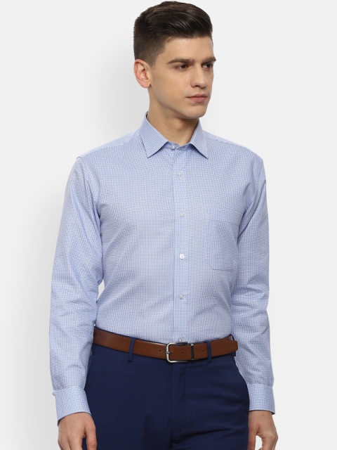 

Louis Philippe Men Blue Slim Fit Micro Checks Opaque Checked Formal Shirt