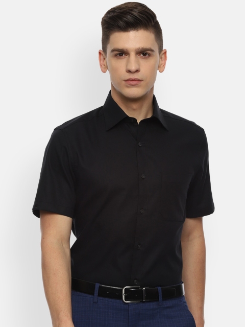 

Louis Philippe Men Black Opaque Cotton Formal Shirt