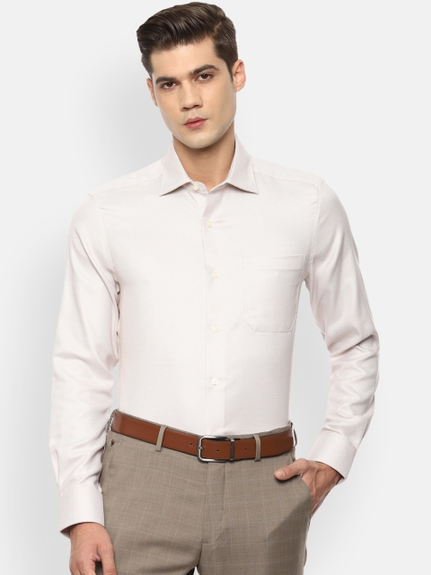 

Louis Philippe Permapress Men Cream-Coloured Opaque Formal Shirt