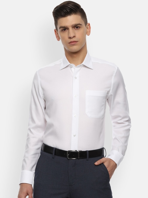 

Louis Philippe Permapress Men White Opaque Pure Cotton Formal Shirt