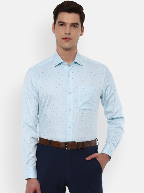 

Louis Philippe Men Turquoise Blue Opaque Printed Formal Shirt