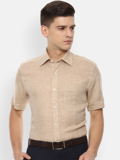 

Louis Philippe Men Beige Solid Opaque Formal Shirt