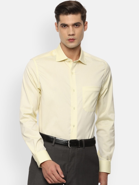 

Louis Philippe Permapress Men Yellow Solid Formal Shirt