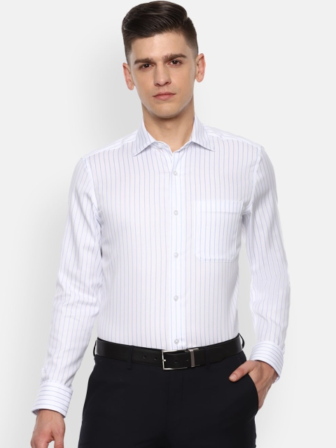 

Louis Philippe Permapress Men White Opaque Striped Formal Shirt