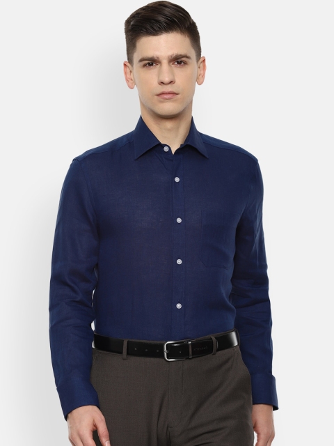 

Louis Philippe Men Navy Blue Solid Regular Fit Formal Shirt