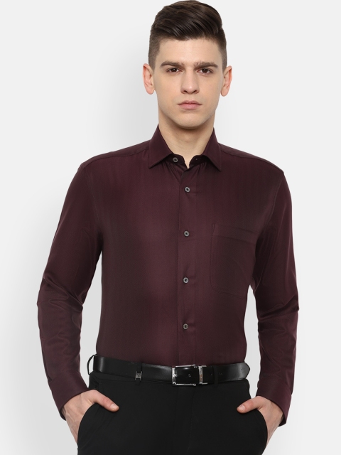 

Luxure by Louis Philippe Men Maroon Opaque Pure Cotton Formal Shirt