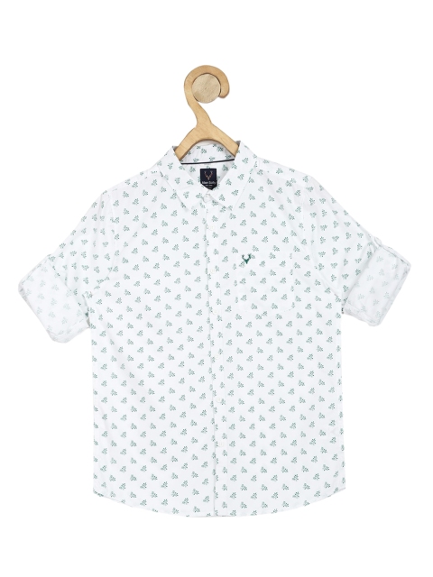 

Allen Solly Junior Boys White Slim Fit Floral Opaque Printed Cotton Casual Shirt