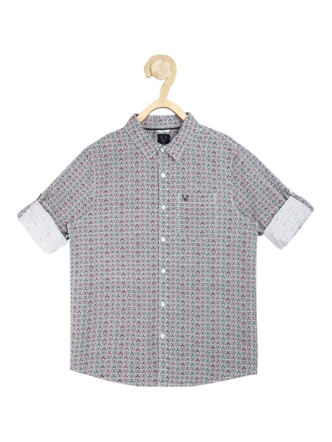 

Allen Solly Junior Boys Grey Slim Fit Opaque Printed Casual Shirt