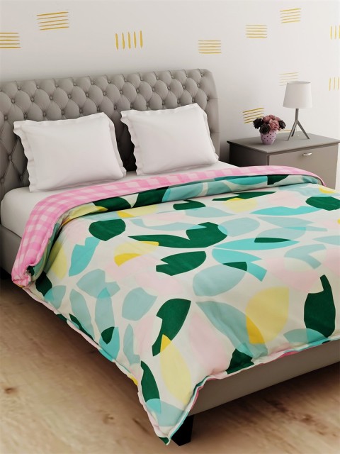 

Salona Bichona Blue Floral AC Room 120 GSM Double Bed Dohar