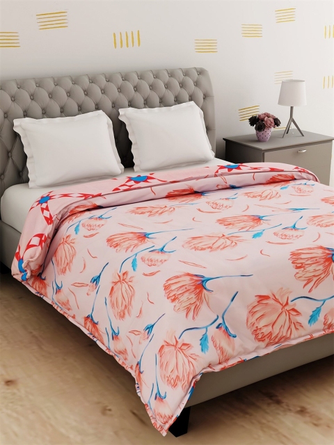 

Salona Bichona Pink & Blue Floral AC Room 120 GSM Double Bed Dohar
