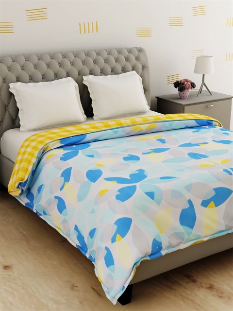 

Salona Bichona Unisex Blue Floral AC Room 120 GSM Single Bed Dohar
