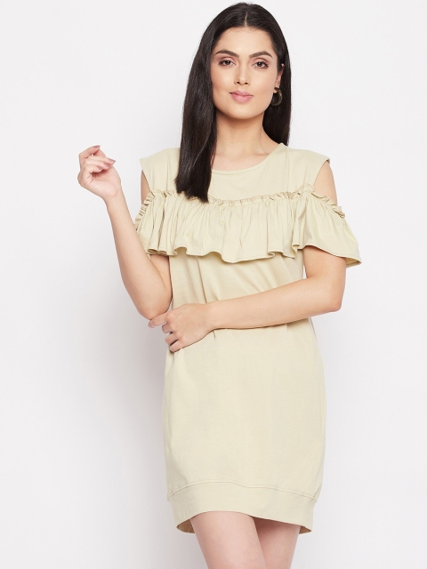 

THE SILHOUETTE STORE Women Khaki Sheath Dress