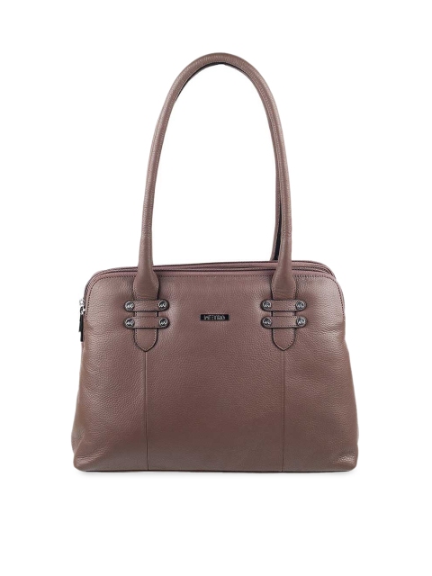 

Metro Brown Leather Structured Shoulder Bag