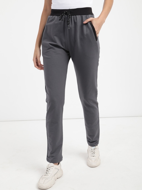 

V2 Value & Variety Women Grey Solid Cotton Track Pants