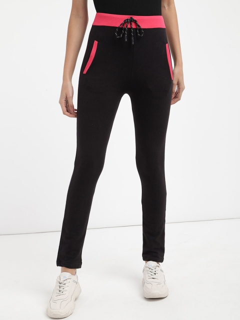 

V2 Value & Variety Women Black Solid Cotton Track Pants