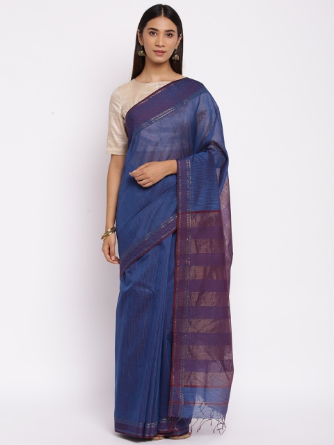 

Fabindia Blue Woven Design Zari Saree