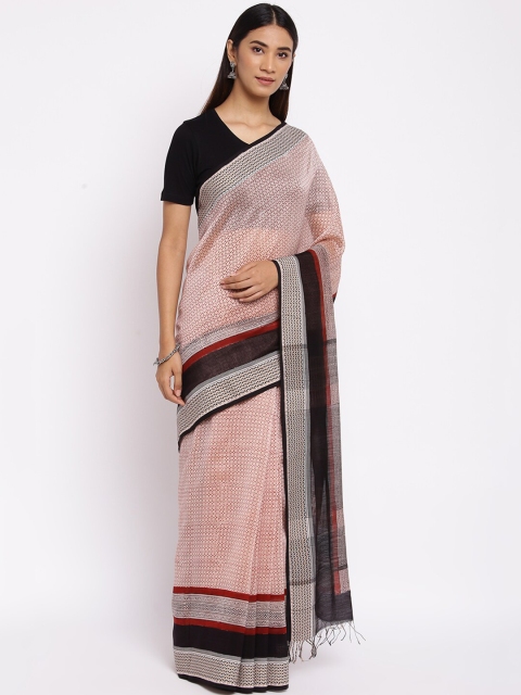 

Fabindia Maroon & Black Ethnic Motifs Printed Bagh Saree