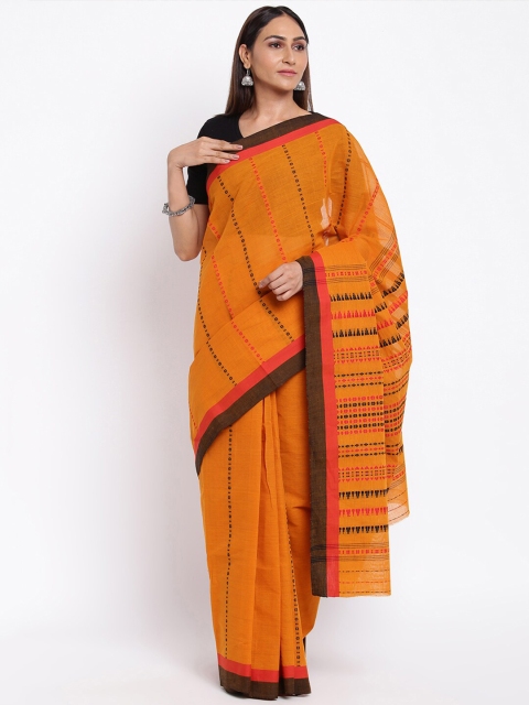 

Fabindia Yellow & Red Woven Design Pure Cotton Saree