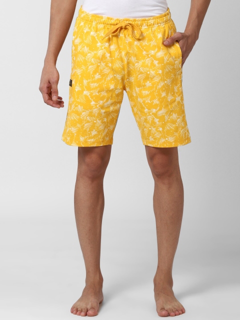 

Peter England Men Yellow & White Printed Lounge Shorts