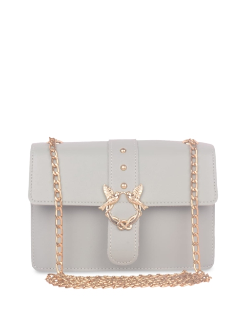 

Bagkok Grey Solid PU Structured Sling Bag