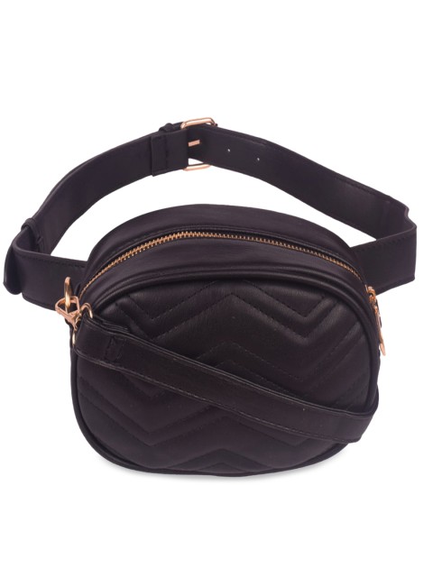 

Bagkok Black PU Structured Sling Bag With Quilted