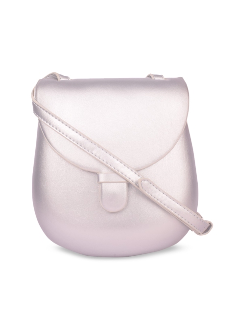 

Bagkok Silver-Toned PU Structured Sling Bag