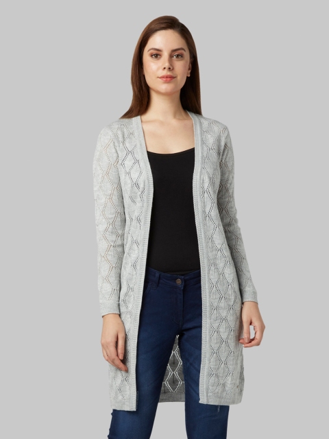 

Park Avenue Woman Women Grey Longline Front-Open Sweater
