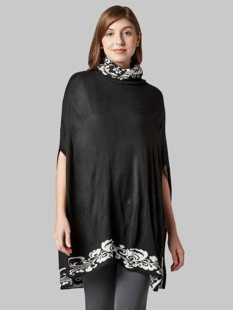 

Park Avenue Woman Women Black Solid Poncho