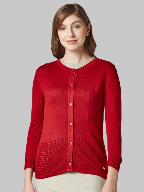 

Park Avenue Woman Women Red Front-Open Sweater