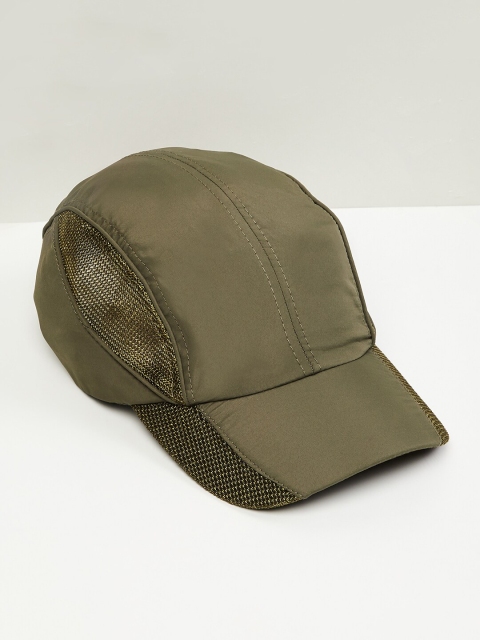 

max Men Olive Solid Baseball Cap