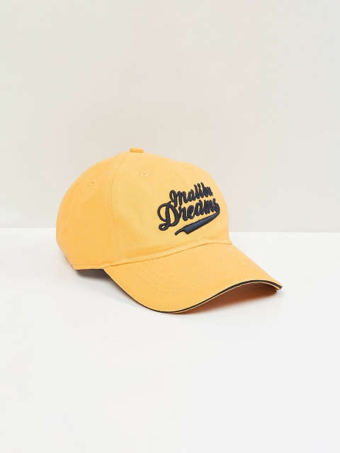 

max Men Yellow Printed Baseball Cap
